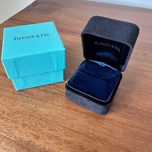 Tiffany & Co. Engagement Ring Black Velvet Box